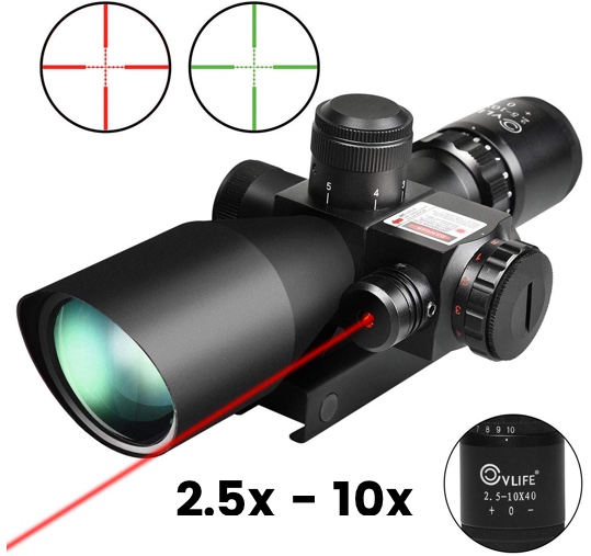 CVLIFE 2.5-10x40 red dot zoomed scope