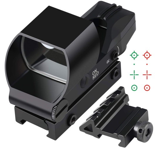 Feyachi Reflex Sight Red & Green Dot Gun Sight Scope 4 Reticles with 45 Degree Rail Mount