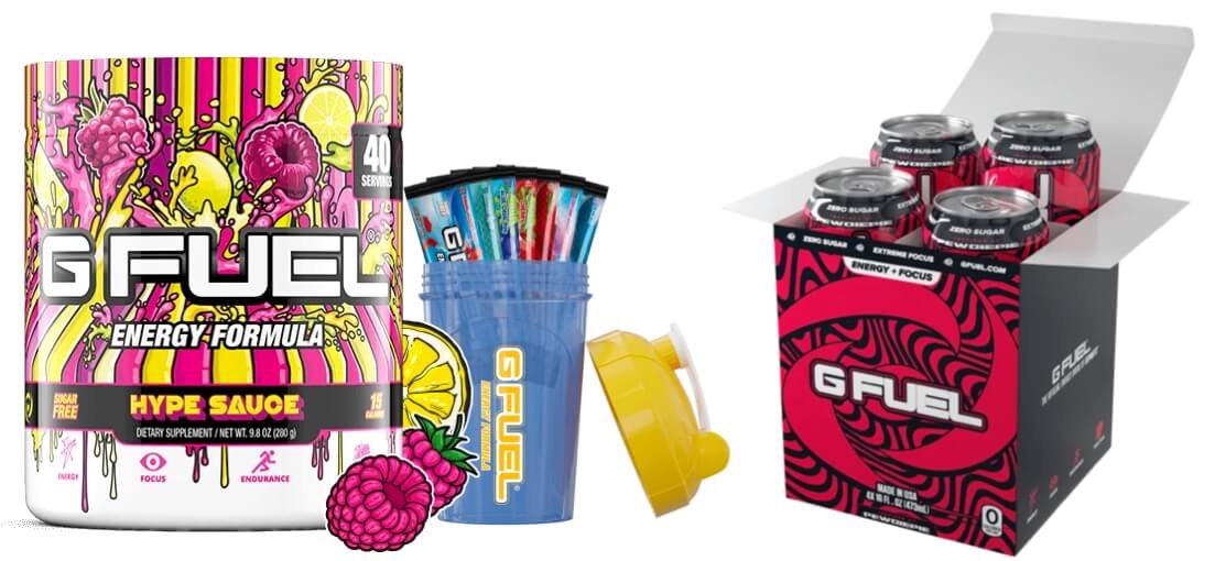 G Fuel drink mixes and carbonated drinks