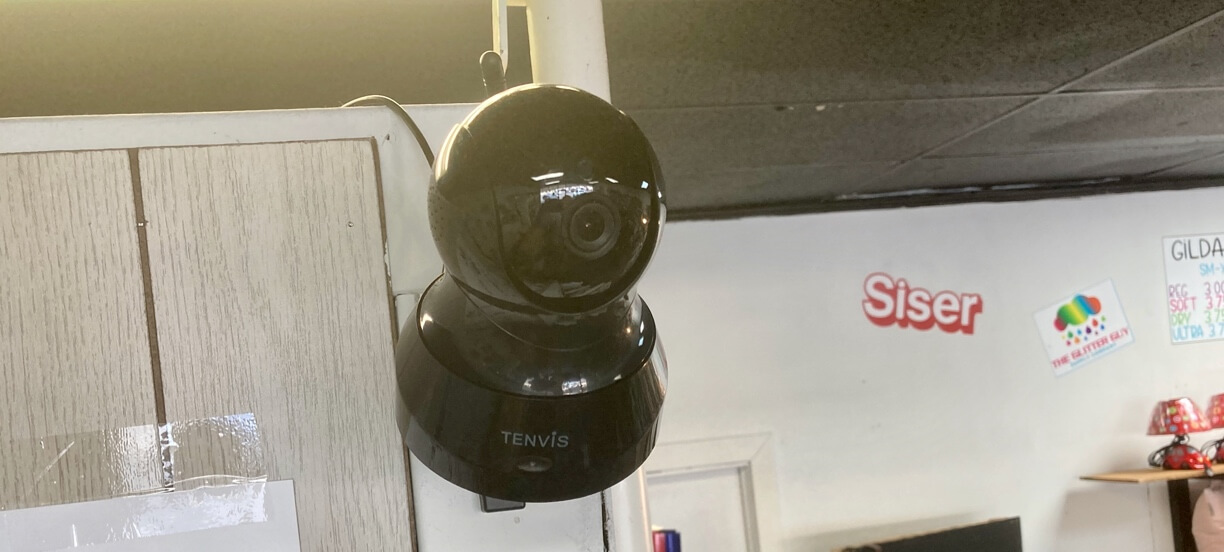 Example of Tenvis camera mounted against the wall