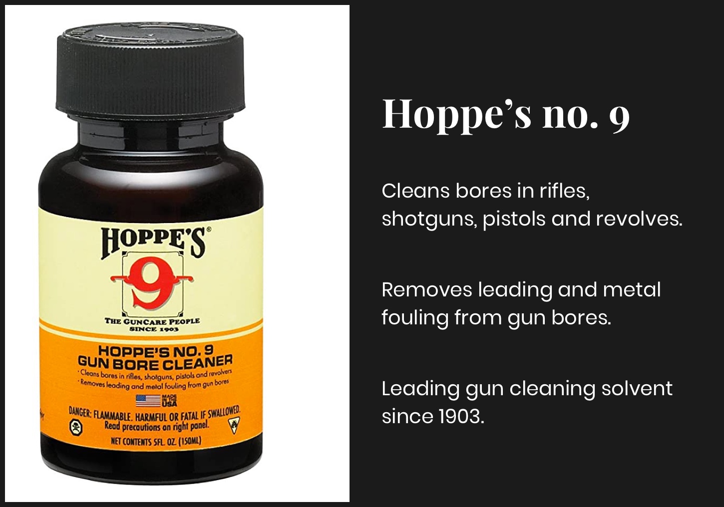 What is hoppe's no 9 cleaning solvent?