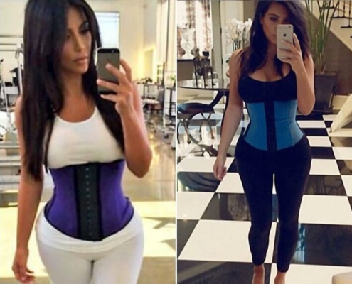 Kim Kardashian wearing waist trainer