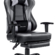 Von Racing Massaging Gaming Chair with Footrest - Black